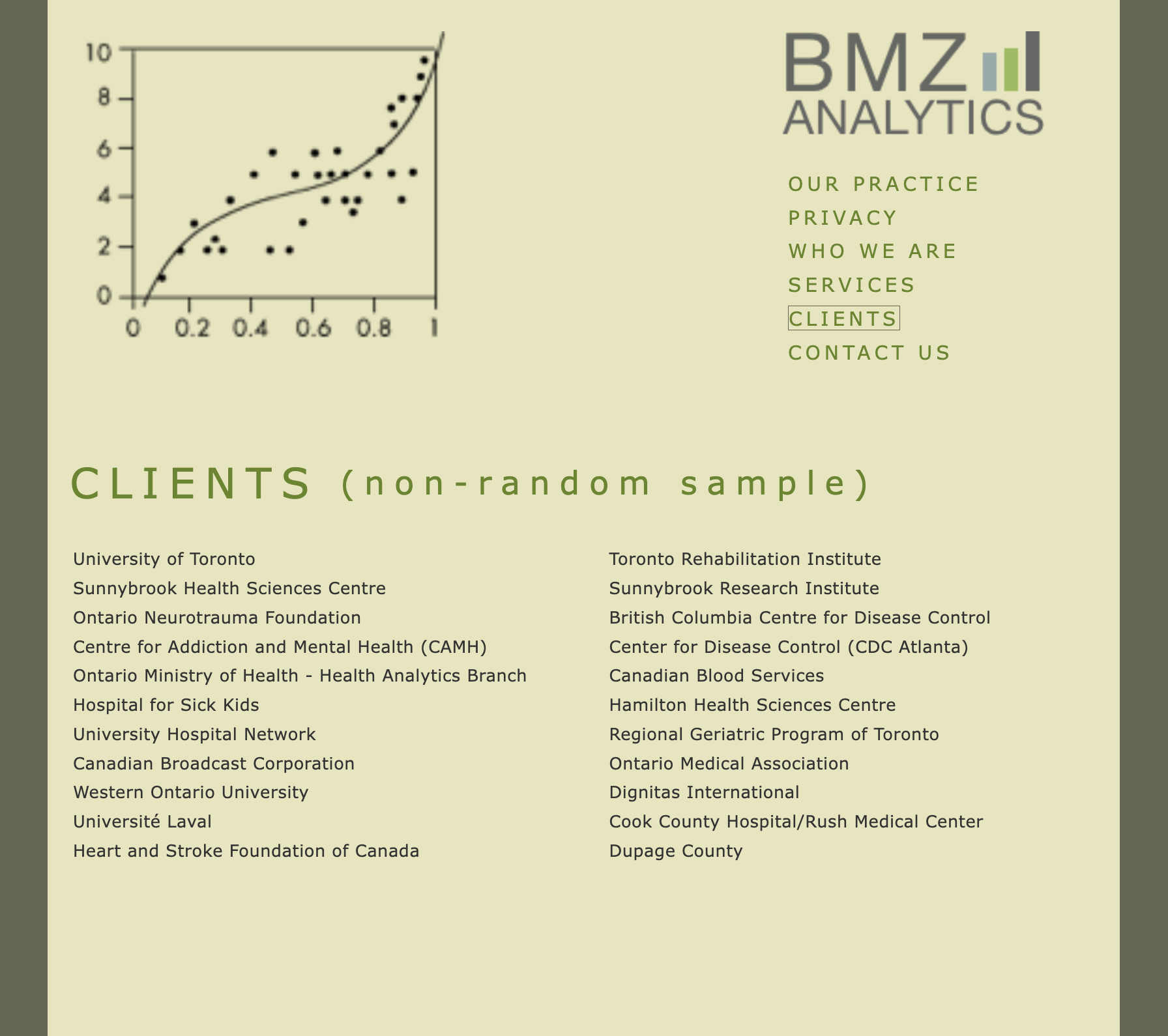 BMZ Analytics - Clients page
