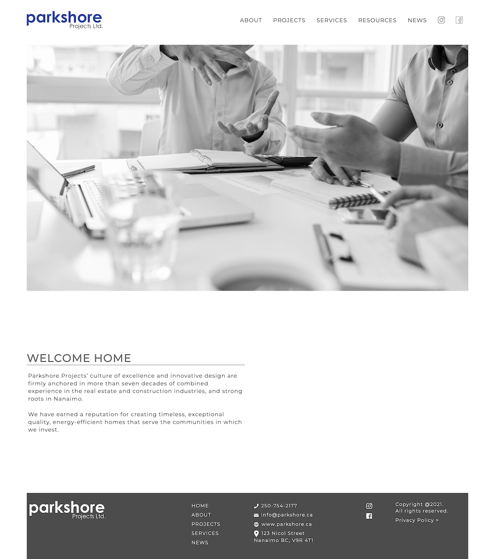 Parkshore Projects - Home page