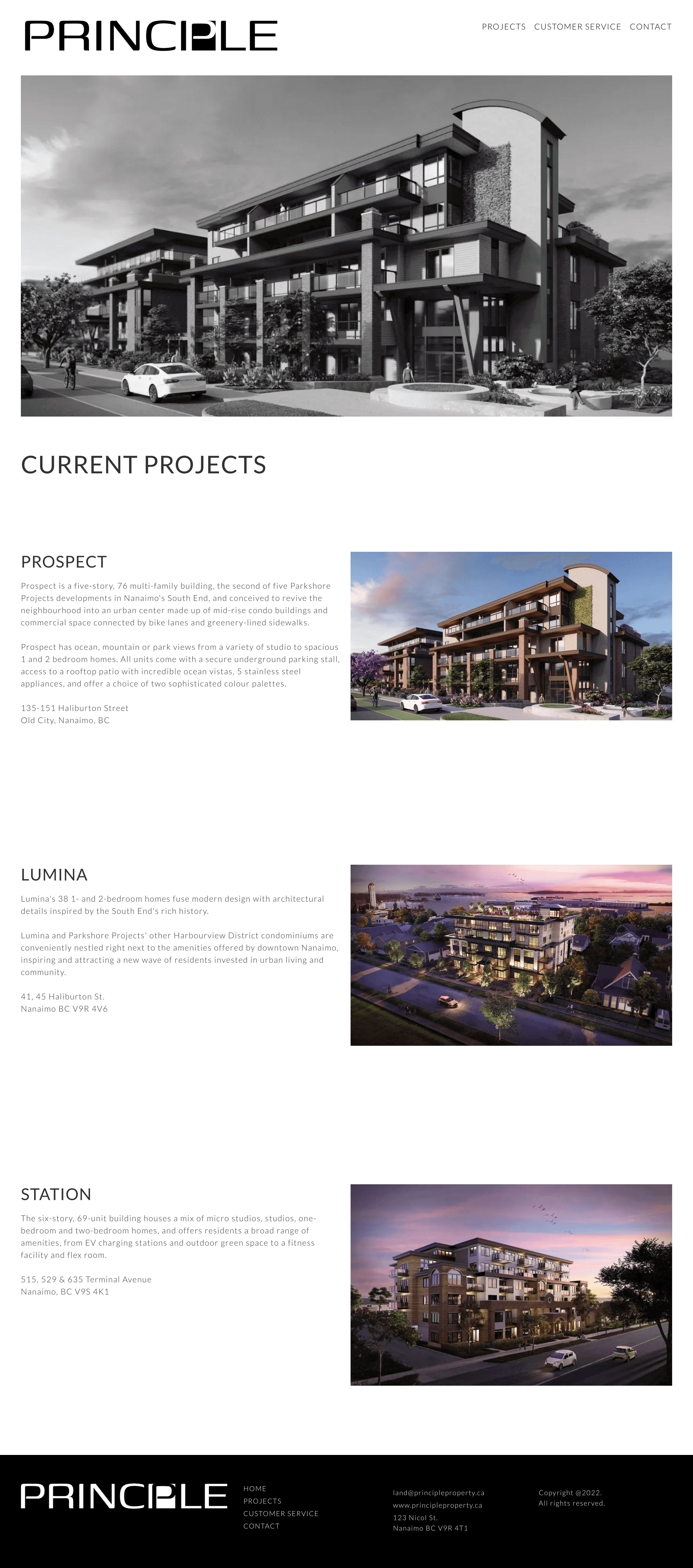 Principle Property Group Ltd. - Current Projects page